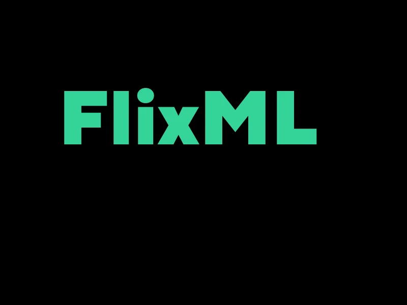 The word FlixML typeset in green on black.